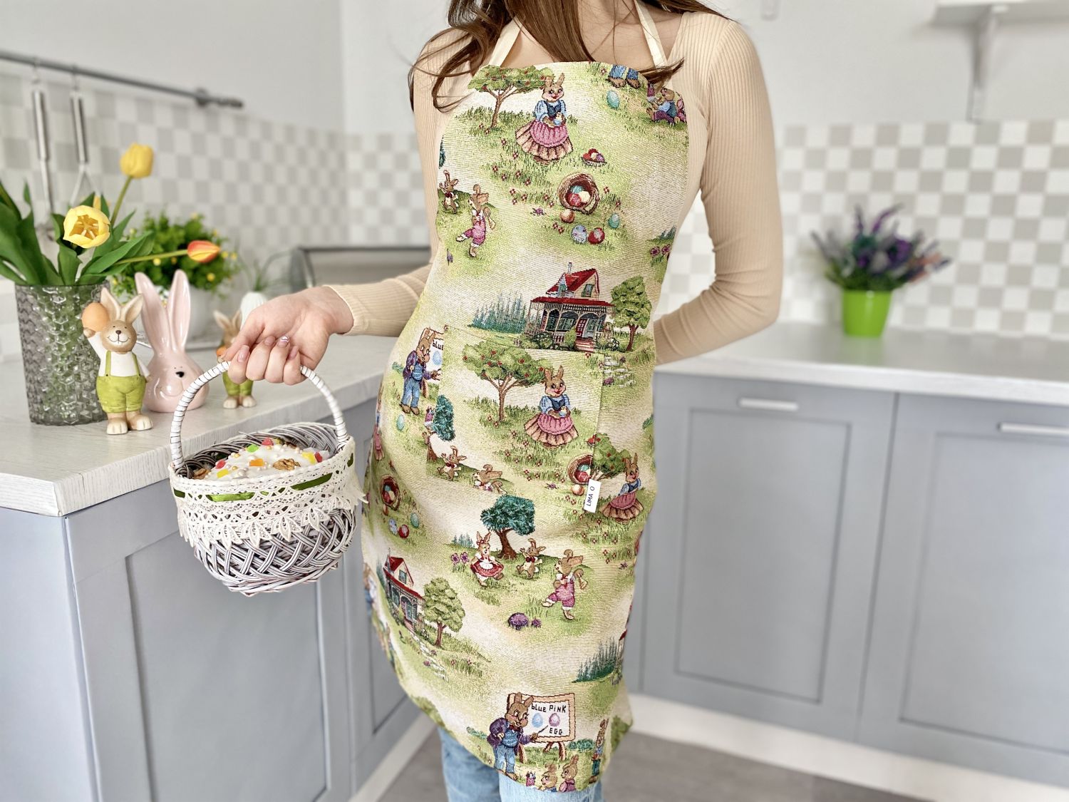 Easter tapestry kitchen apron «Easter fun» Limaso Textile
