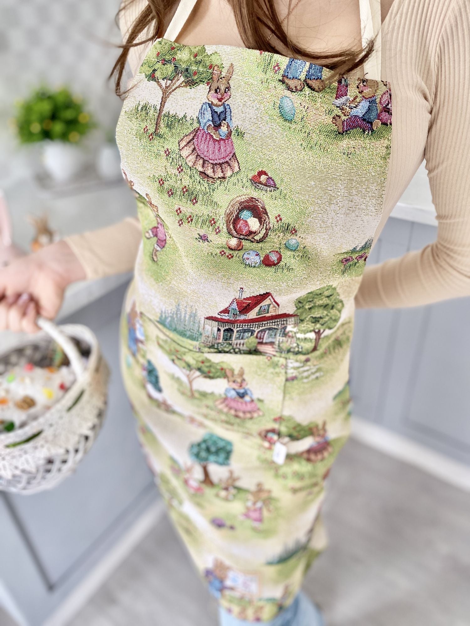 Easter tapestry kitchen apron «Easter fun» Limaso Textile