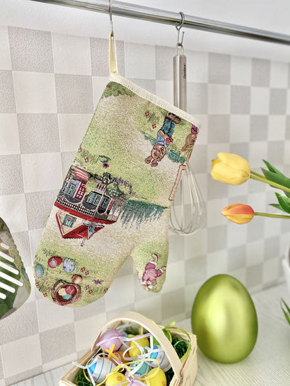 Tapestry oven mitten «Easter fun»