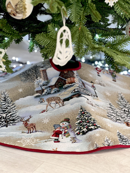 Christmas tree skirt «Winter Day Magic» without lurex