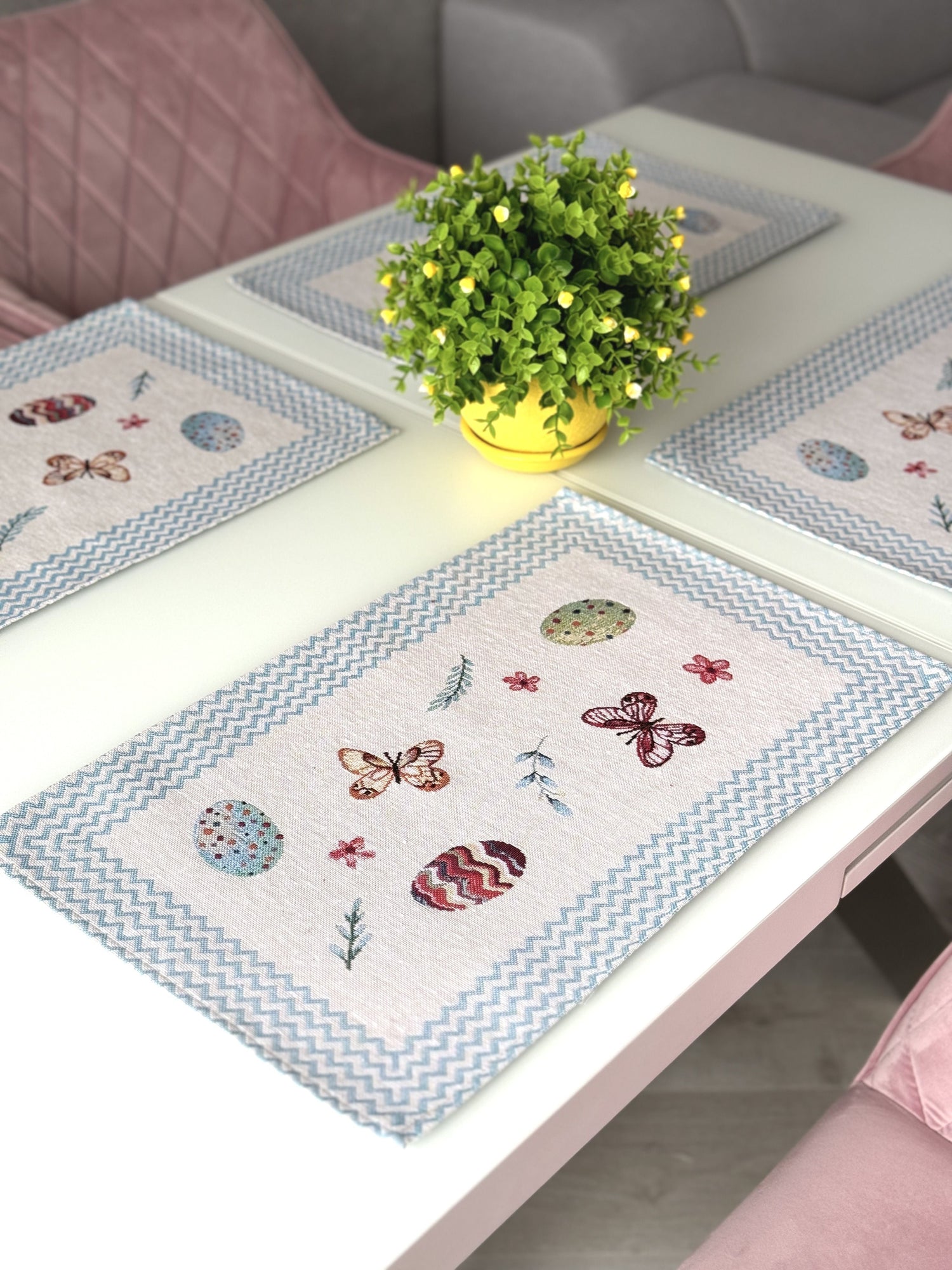 Easter tapestry Placemats set «Easter Fly» Limaso Textile