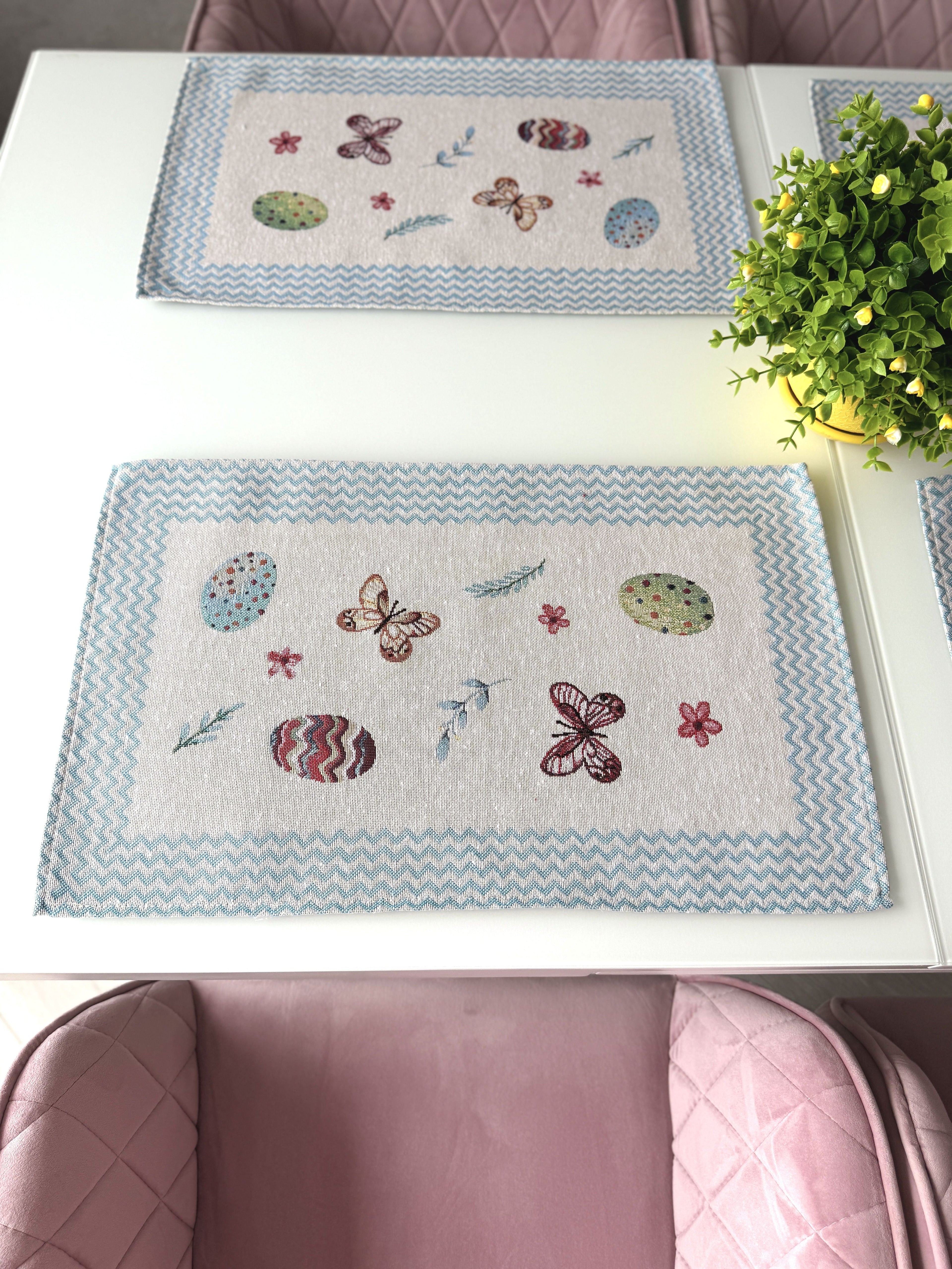 Easter tapestry Placemats set «Easter Fly» Limaso Textile