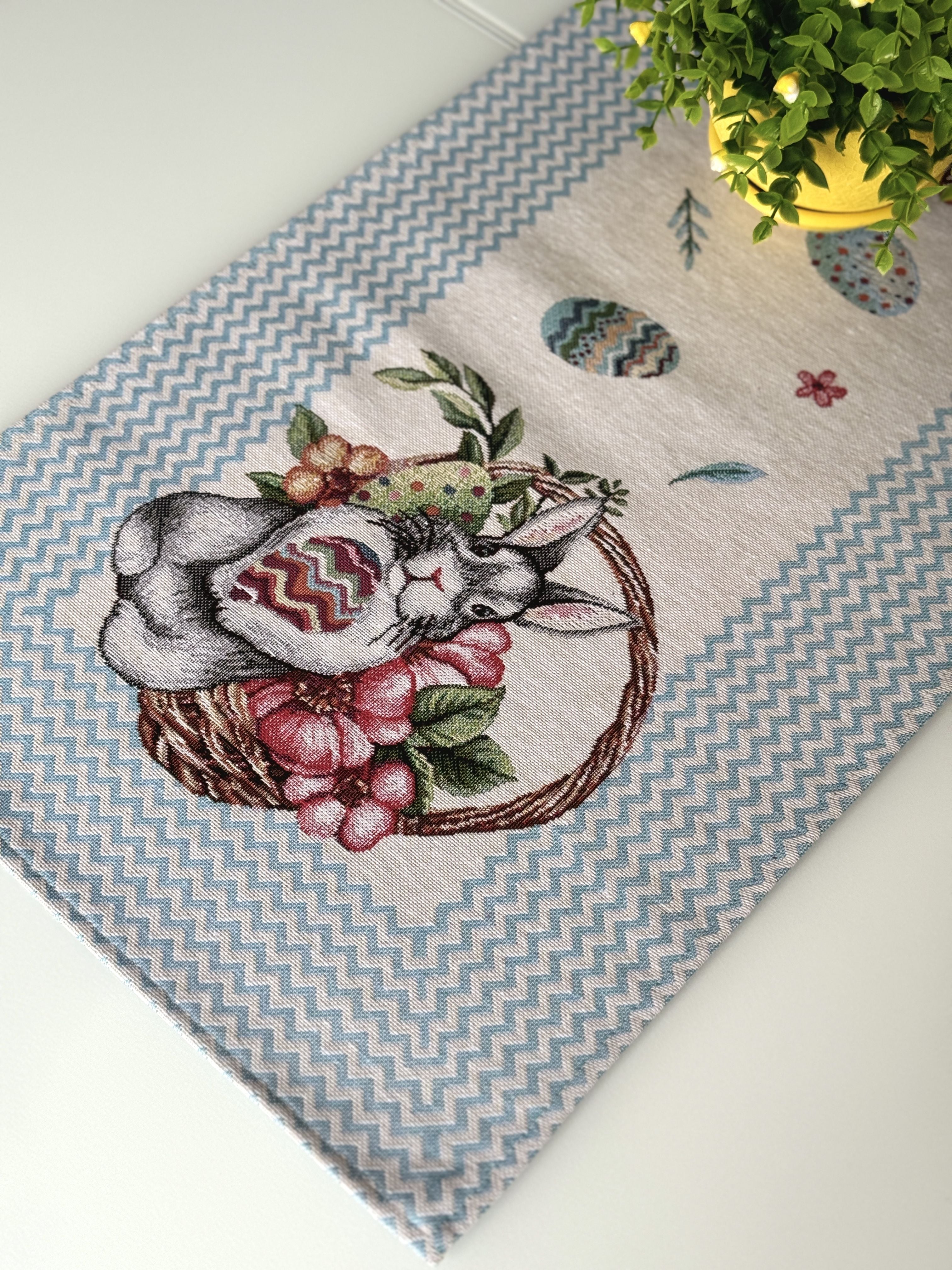 Easter tapestry table runner «Easter Fly» Limaso Textile
