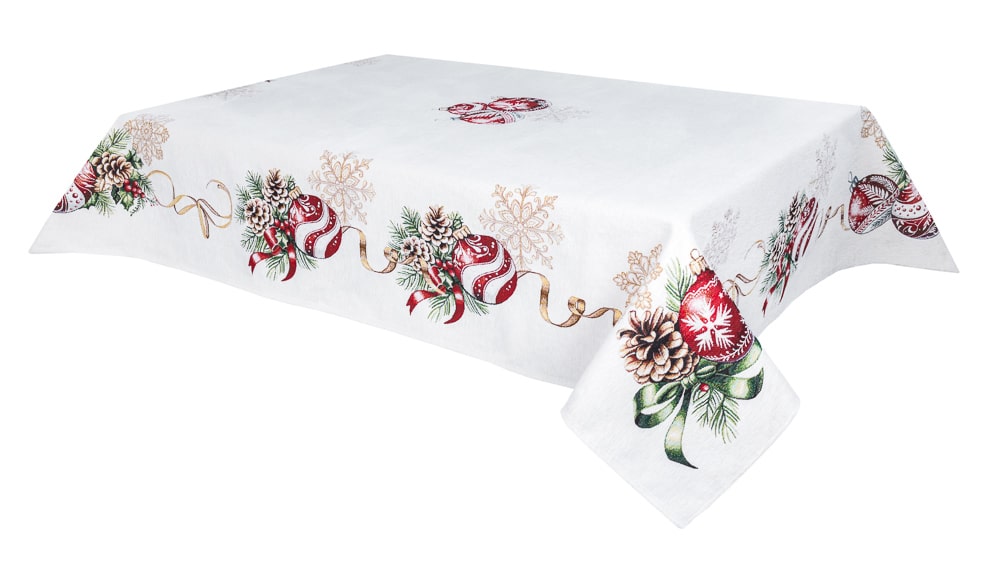 Christmas Tablecloth «Golden Noel Collection» with Microfibre &amp; Golden lurex - Premium Gobelin - Textile4Family