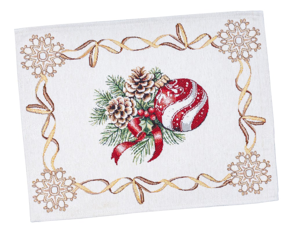 Christmas Placemat set «Golden Noel Collection» with Microfibre &amp; Golden lurex - Premium Gobelin - Textile4Family