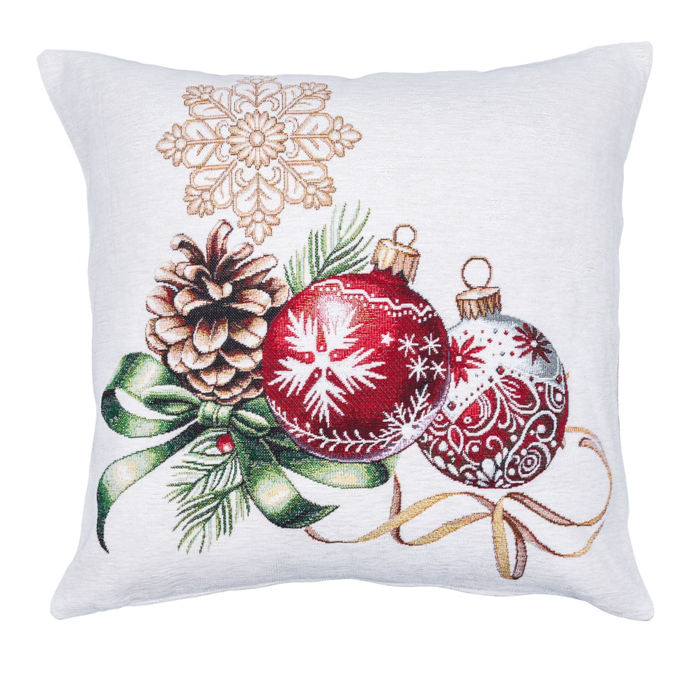 Christmas Decorative pillow cover  «Golden Noel Collection» with Microfibre & Golden lurex - Premium Gobelin