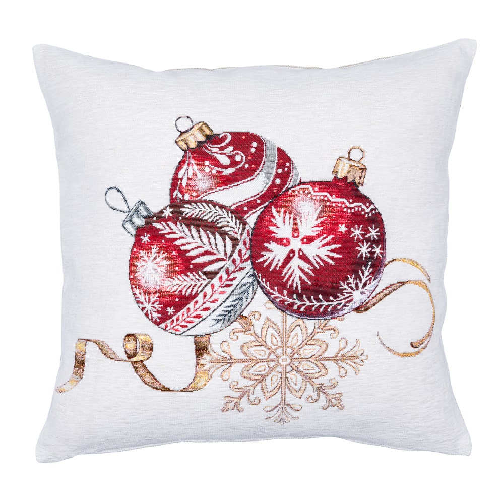 Christmas Decorative pillow cover  «Golden Noel Collection» with Microfibre & Golden lurex - Premium Gobelin