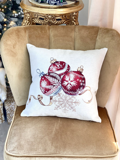 Christmas Decorative pillow cover  «Golden Noel Collection» with Microfibre & Golden lurex - Premium Gobelin