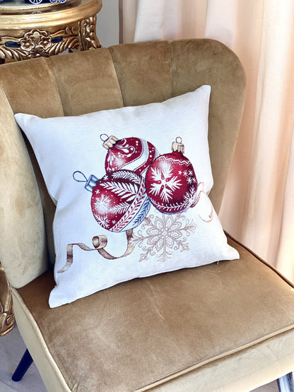 Christmas Decorative pillow cover  «Golden Noel Collection» with Microfibre & Golden lurex - Premium Gobelin