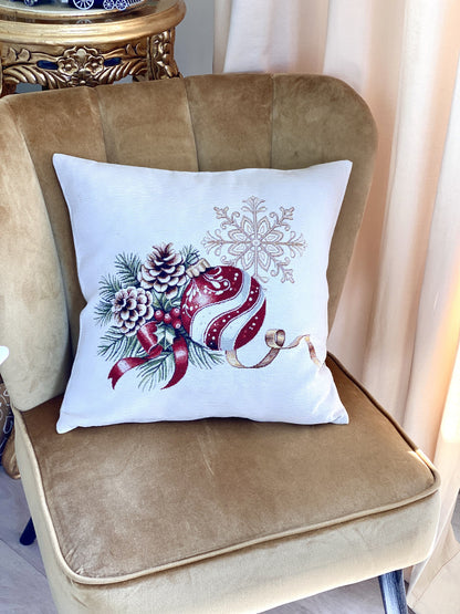 Christmas Decorative pillow cover  «Golden Noel Collection» with Microfibre & Golden lurex - Premium Gobelin