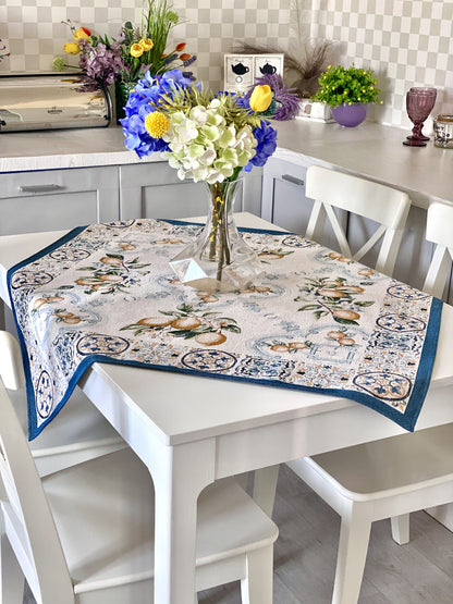 Tapestry tablecloth "Lemon Majolica" with microfibre