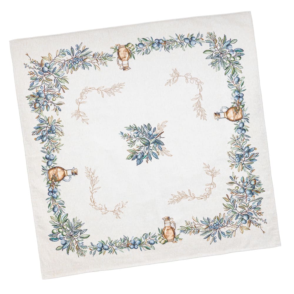 Square tablecloth «Olive» - Premium Tapestry with Microfibre - Textile4Family