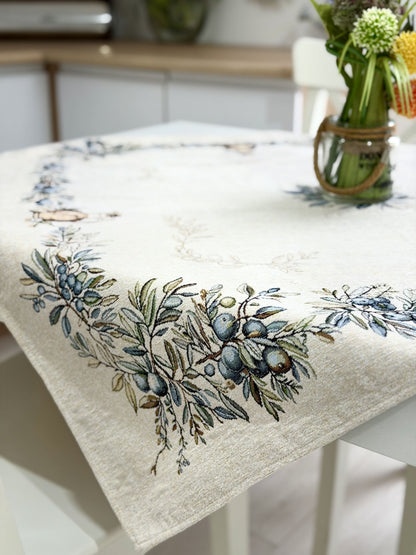 Square tablecloth «Olive» - Premium Tapestry with Microfibre - Textile4Family