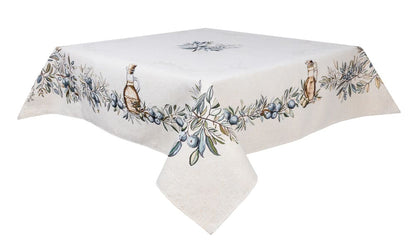 Rectangular tablecloth «Olive» - Premium Tapestry with Microfibre - Textile4Family