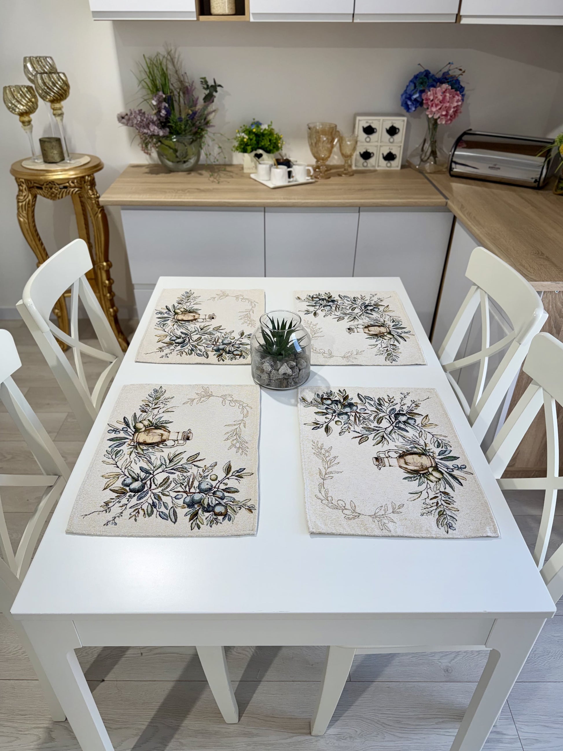 Placemat set «Olive» - Premium Tapestry with Microfibre - Textile4Family
