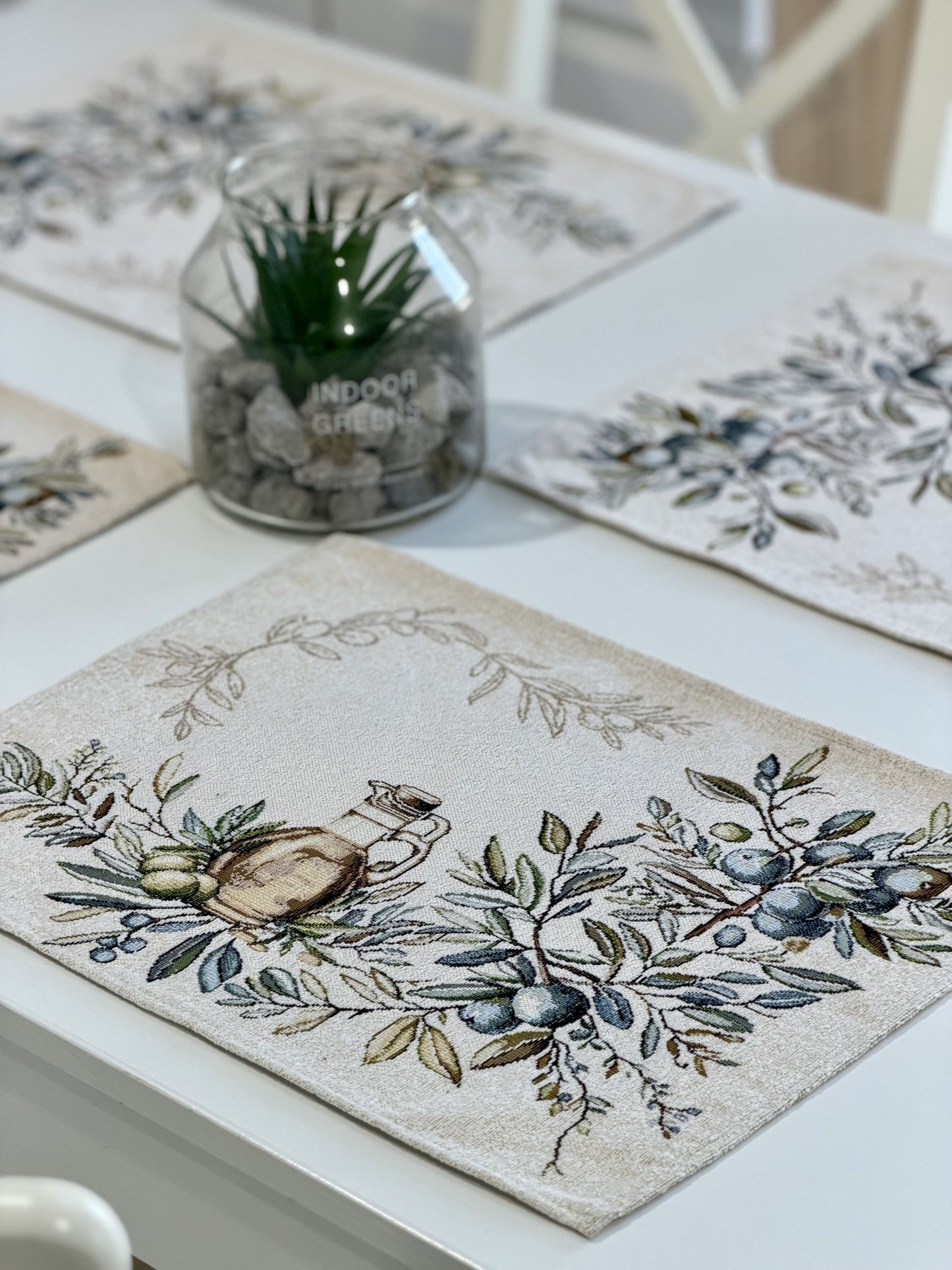 Placemat set «Olive» - Premium Tapestry with Microfibre - Textile4Family