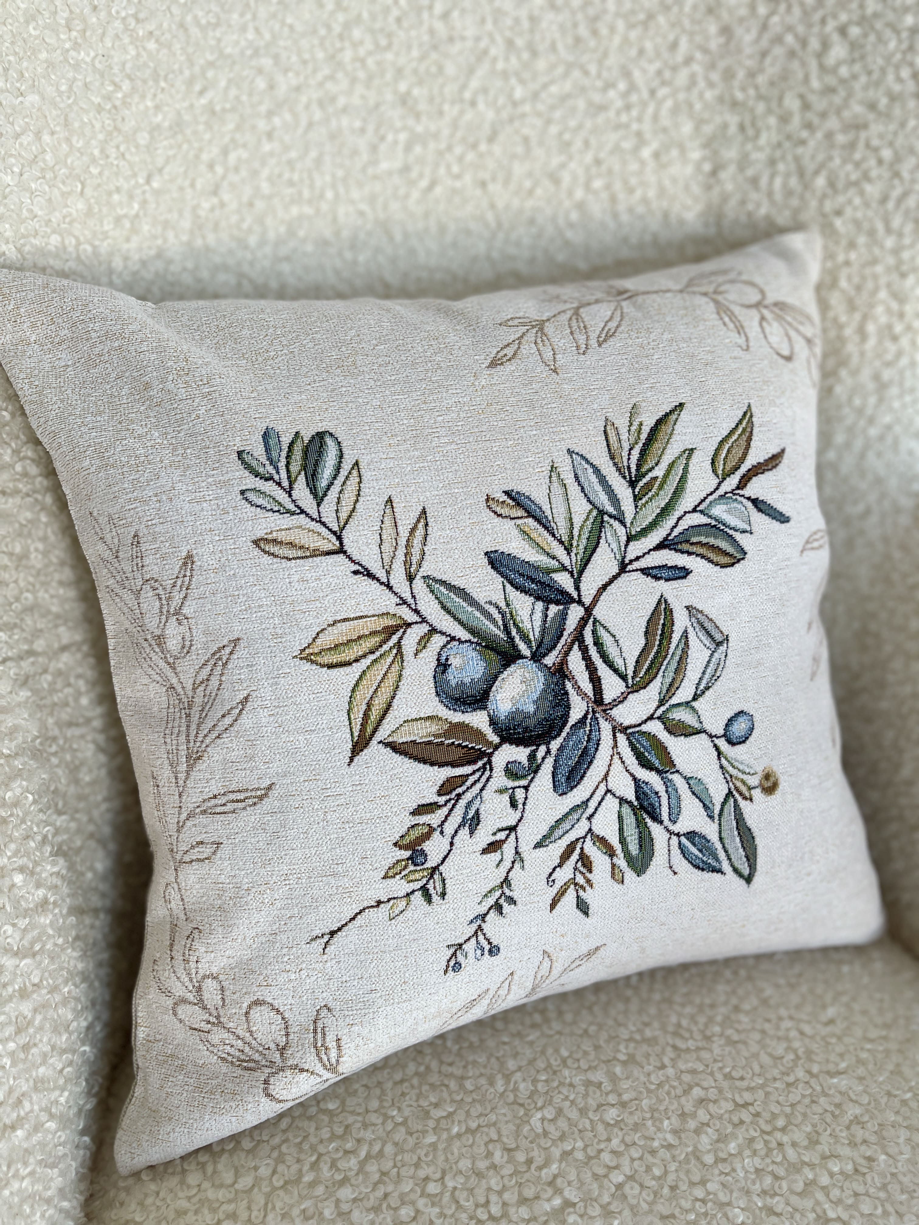 Cushion cover «Olive -1» - Premium Tapestry with Microfibre - Textile4Family