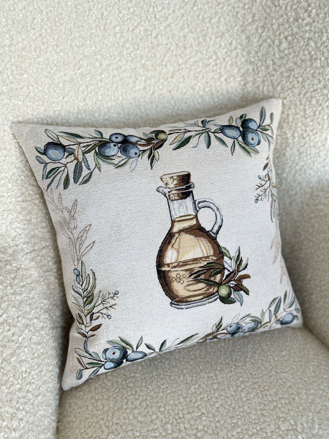 Cushion cover «Olive -2» - Premium Tapestry with Microfibre - Textile4Family