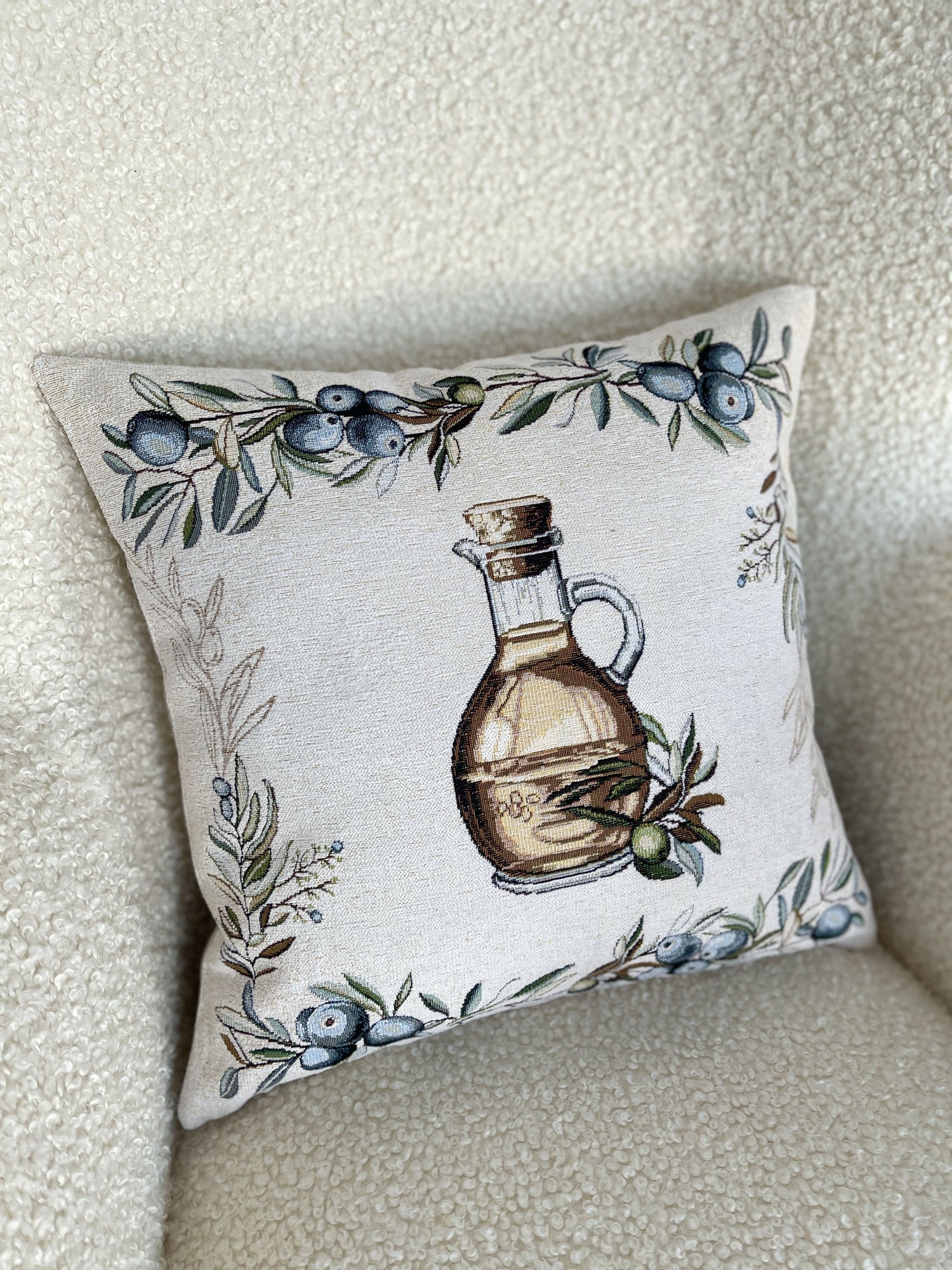 Cushion cover «Olive -2» - Premium Tapestry with Microfibre - Textile4Family