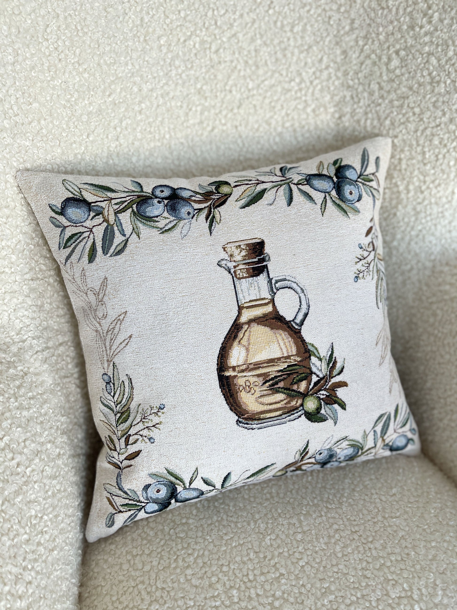 Cushion cover «Olive -2» - Premium Tapestry with Microfibre - Textile4Family
