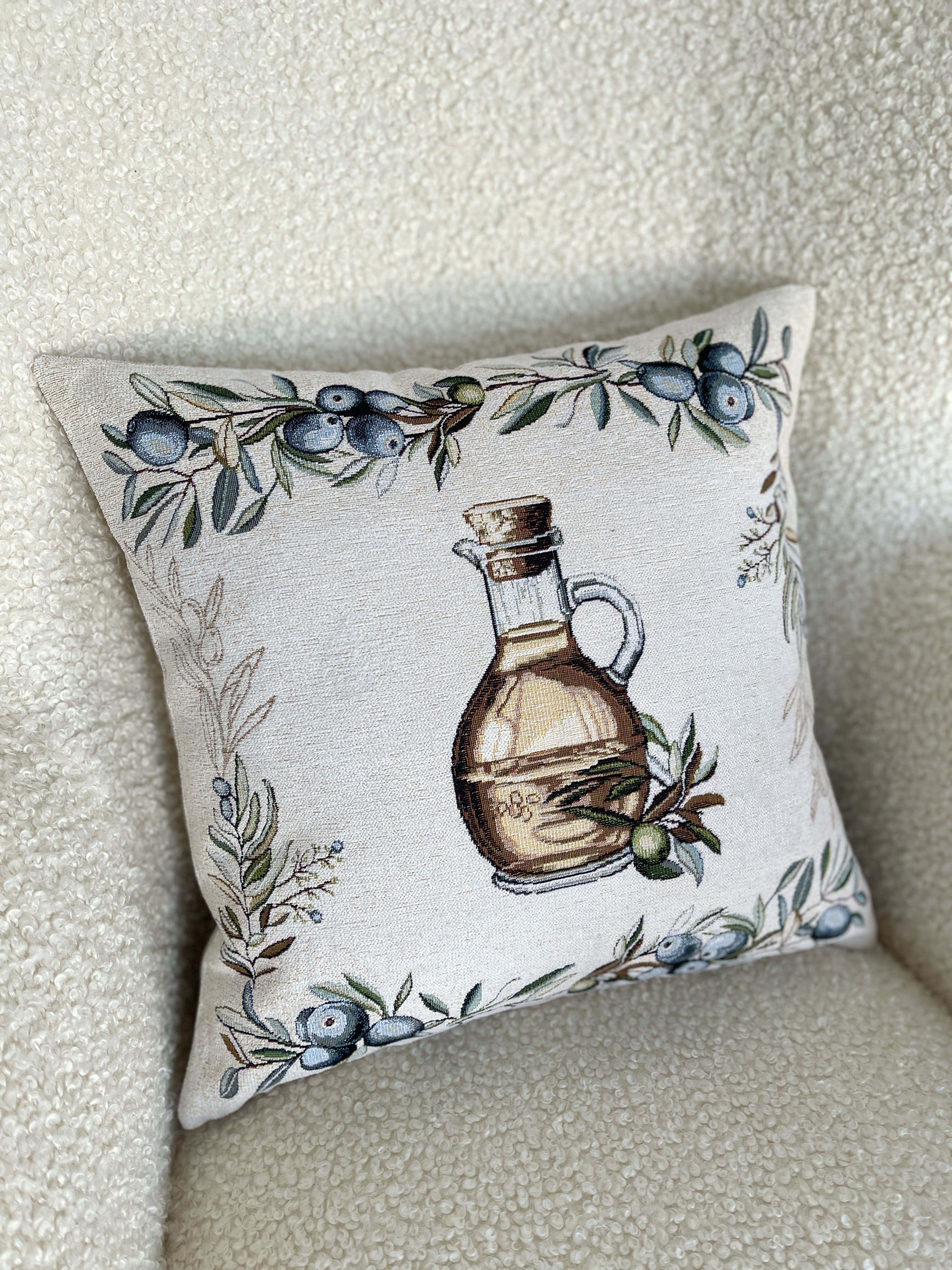 Cushion cover «Olive -2» - Premium Tapestry with Microfibre - Textile4Family