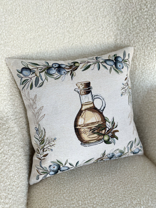 Cushion cover «Olive -2» - Premium Tapestry with Microfibre - Textile4Family