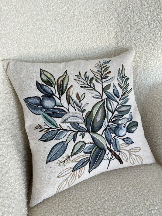 Cushion cover «Olive -3» - Premium Tapestry with Microfibre - Textile4Family