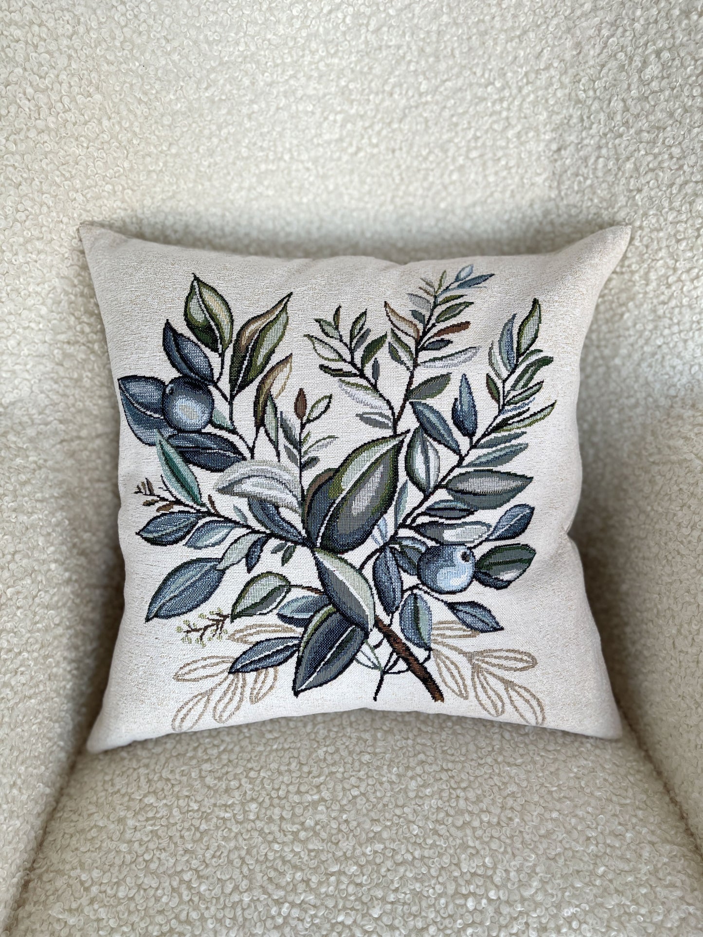 Cushion cover «Olive -3» - Premium Tapestry with Microfibre - Textile4Family