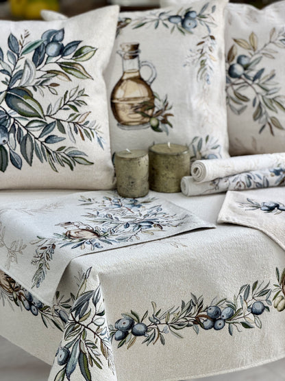 Cushion cover «Olive -2» - Premium Tapestry with Microfibre - Textile4Family
