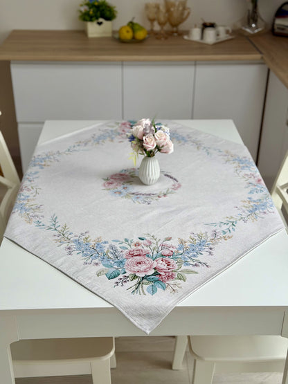 Square tablecloth «Rose» - Premium Tapestry with Microfibre - Textile4Family