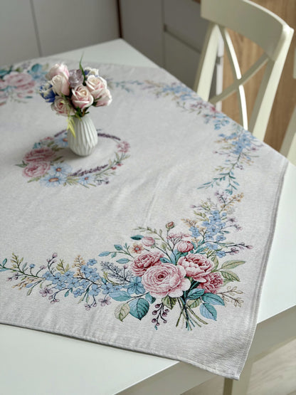 Square tablecloth «Rose» - Premium Tapestry with Microfibre - Textile4Family