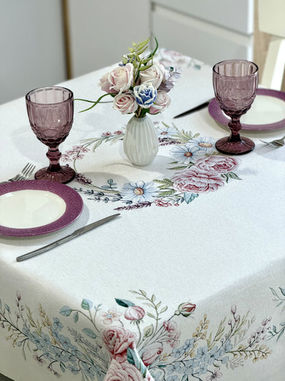 Rectangular tablecloth «Rose» - Premium Tapestry with Microfibre - Textile4Family