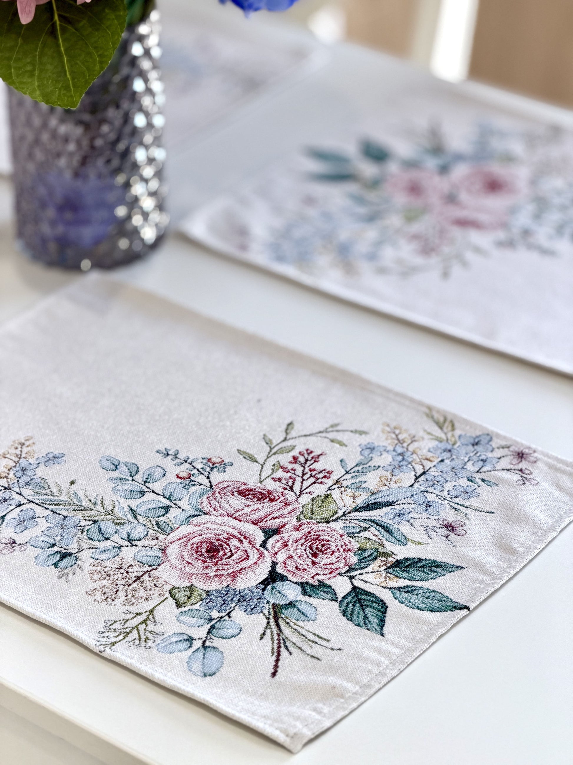 Placemat set «Rose» - Premium Tapestry with Microfibre - Textile4Family
