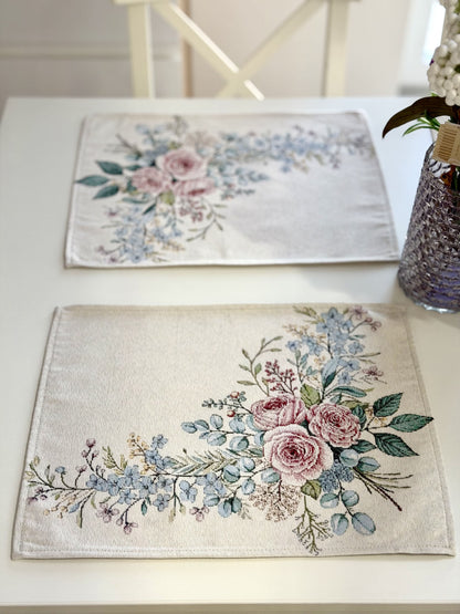 Placemat set «Rose» - Premium Tapestry with Microfibre - Textile4Family