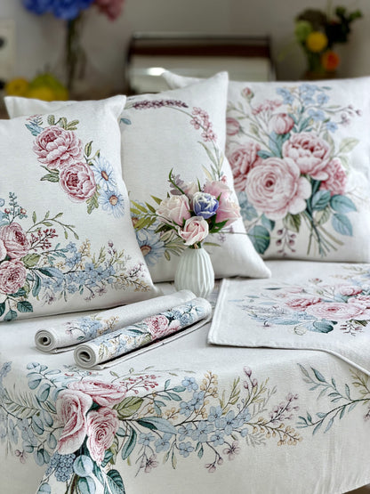 Rectangular tablecloth «Rose» - Premium Tapestry with Microfibre - Textile4Family