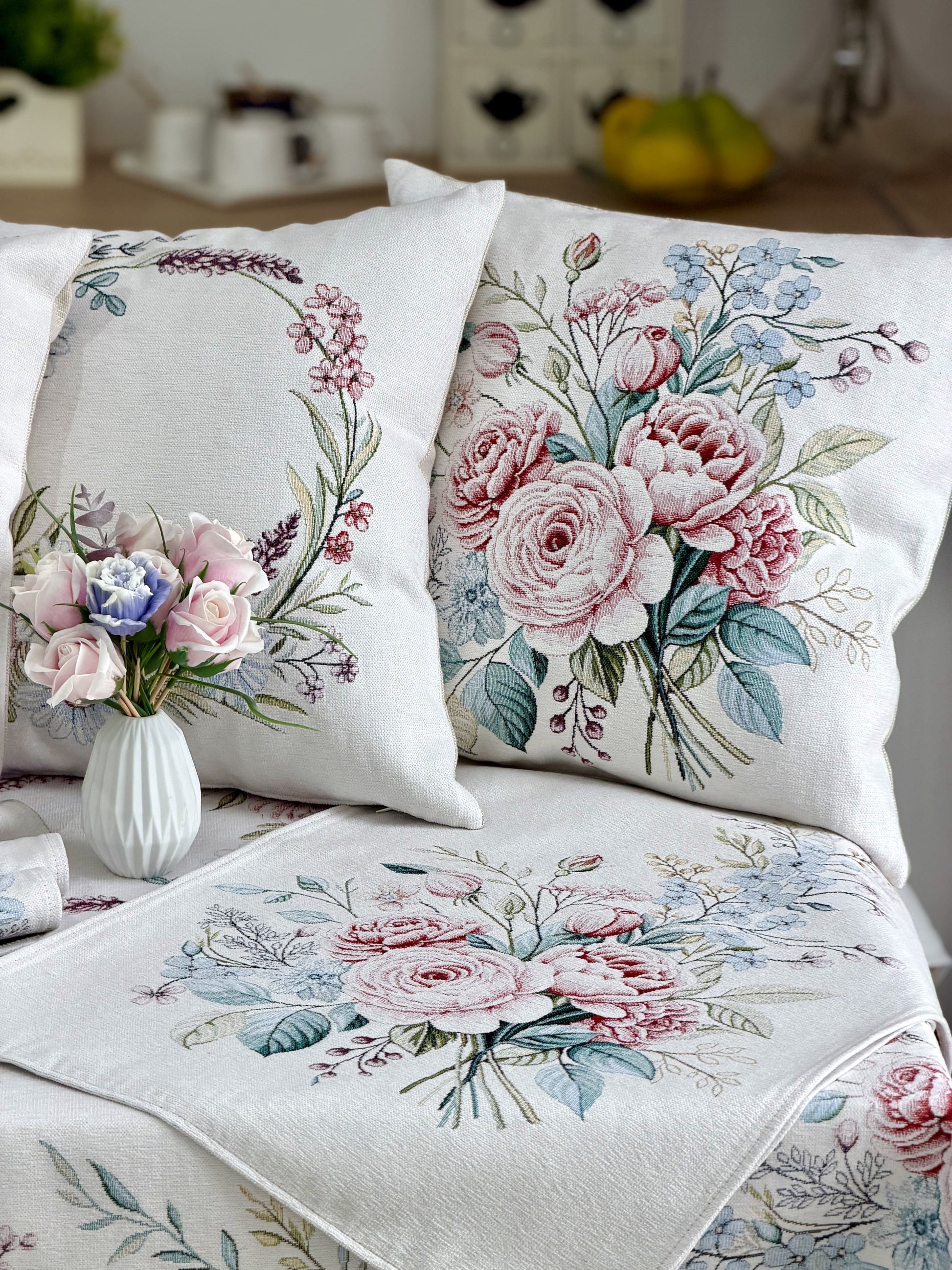 Cushion cover «Rose -3» - Premium Tapestry with Microfibre - Textile4Family
