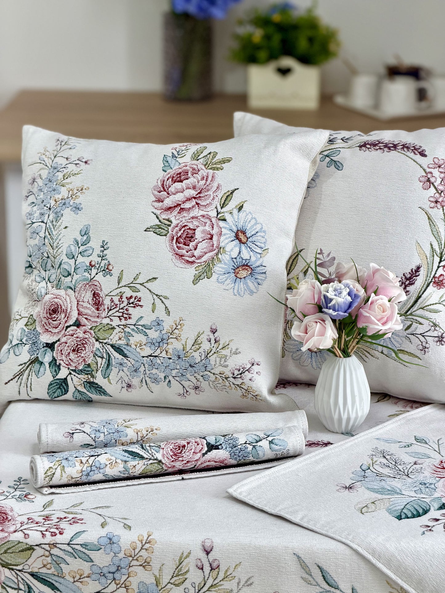 Cushion cover «Rose -1» - Premium Tapestry with Microfibre - Textile4Family