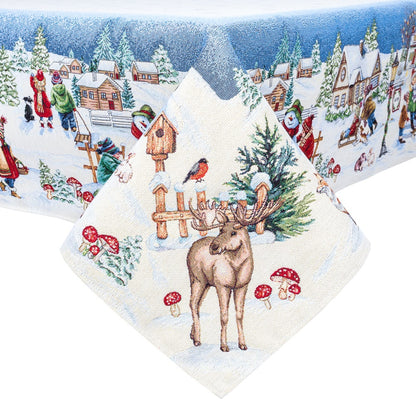 Christmas Tablecloth «Magic of Christmas» with Silver Lurex - Premium Gobelin