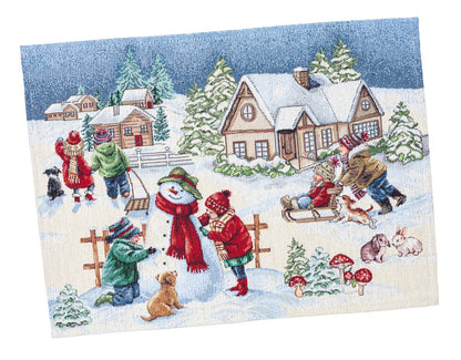 Christmas Placemat set «Magic of Christmas» with Silver Lurex - Premium Gobelin