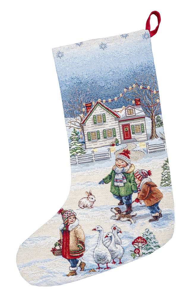 Christmas Stocking  «Magic of Christmas» with Silver Lurex - Premium Gobelin - Textile4Family