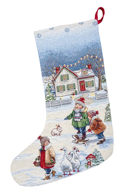 Christmas Stocking  «Magic of Christmas» with Silver Lurex - Premium Gobelin