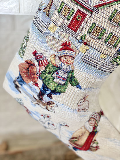 Christmas Stocking  «Magic of Christmas» with Silver Lurex - Premium Gobelin