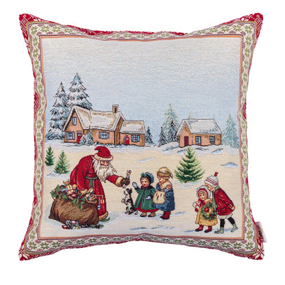 Winter Holiday tapestry cushion cover «Hiver» without lurex