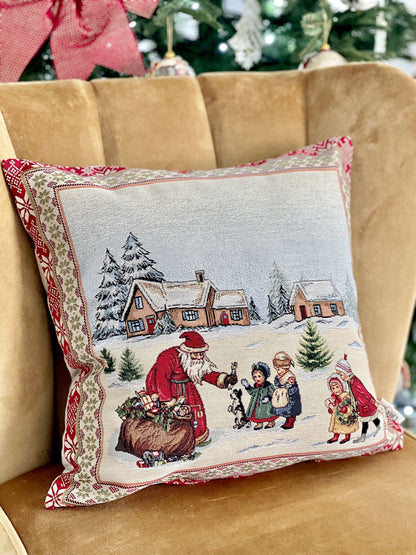 Winter Holiday tapestry cushion cover «Hiver» without lurex