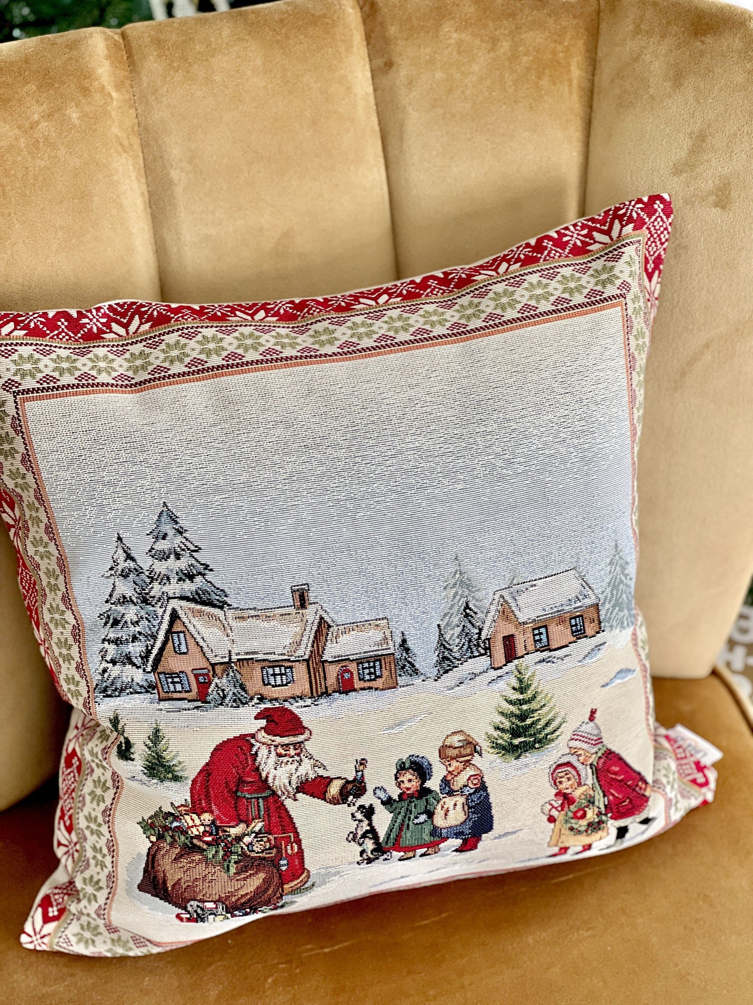 Winter Holiday tapestry cushion cover «Hiver» without lurex Limaso Textile