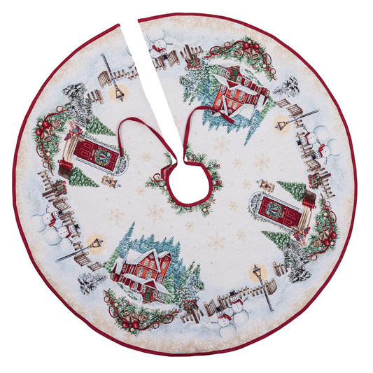 Christmas tree skirt «HOME» With microfibre & silver lurex