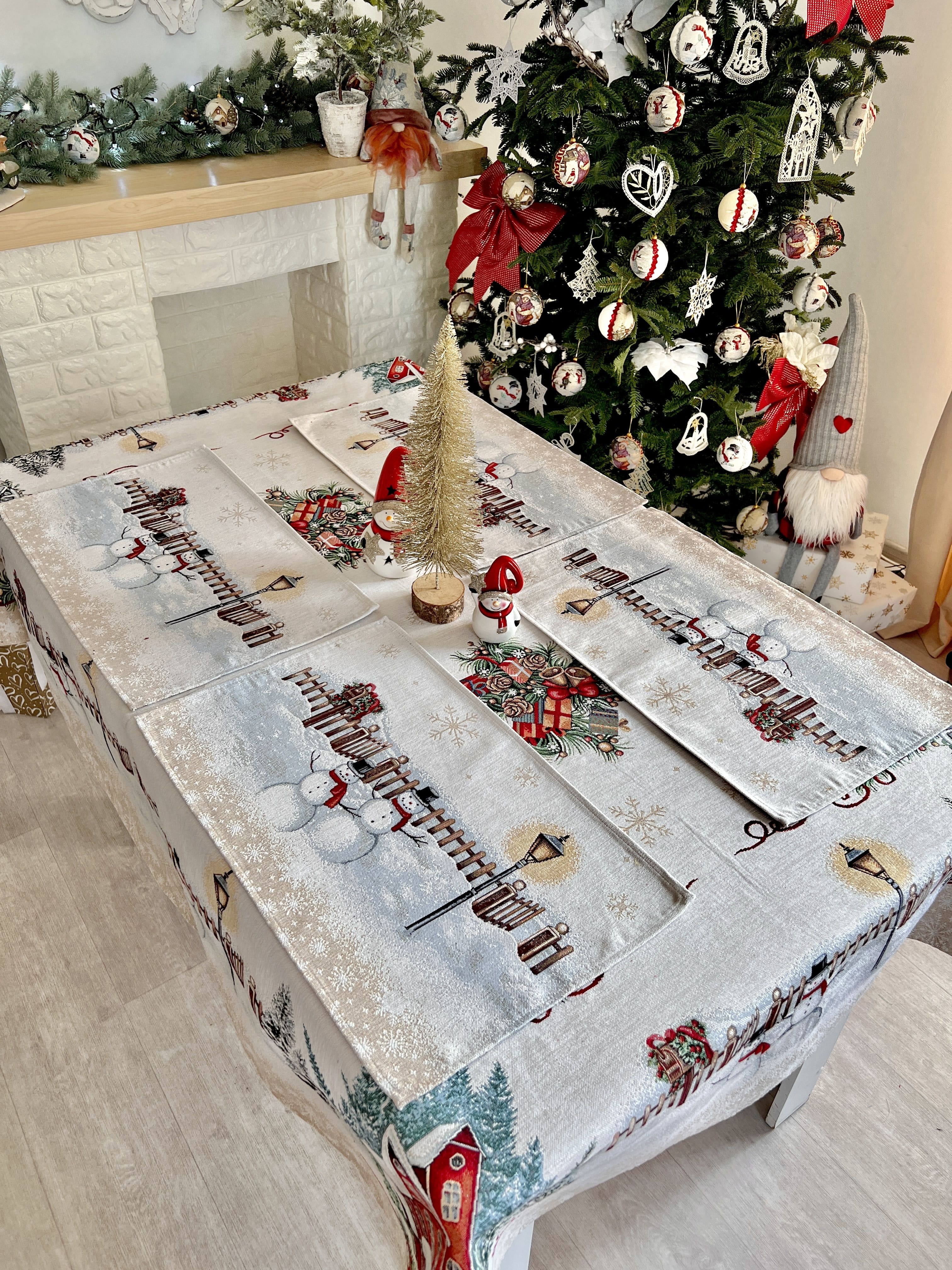 Winter Holiday Placemat «HOME» With microfibre &amp; silver lurex Limaso Textile