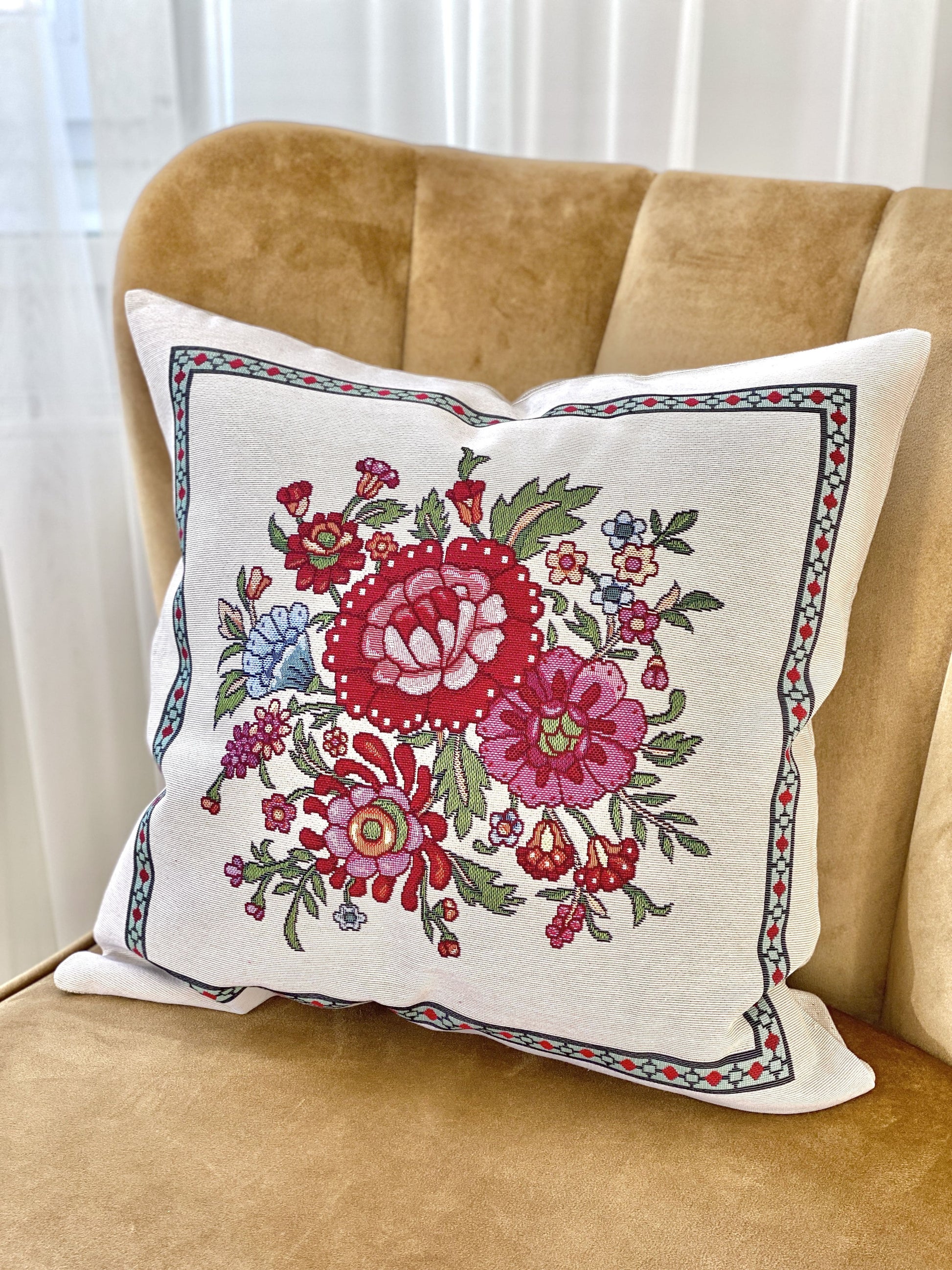Cushion cover «Folk Floral» - Premium Tapestry - Textile4Family