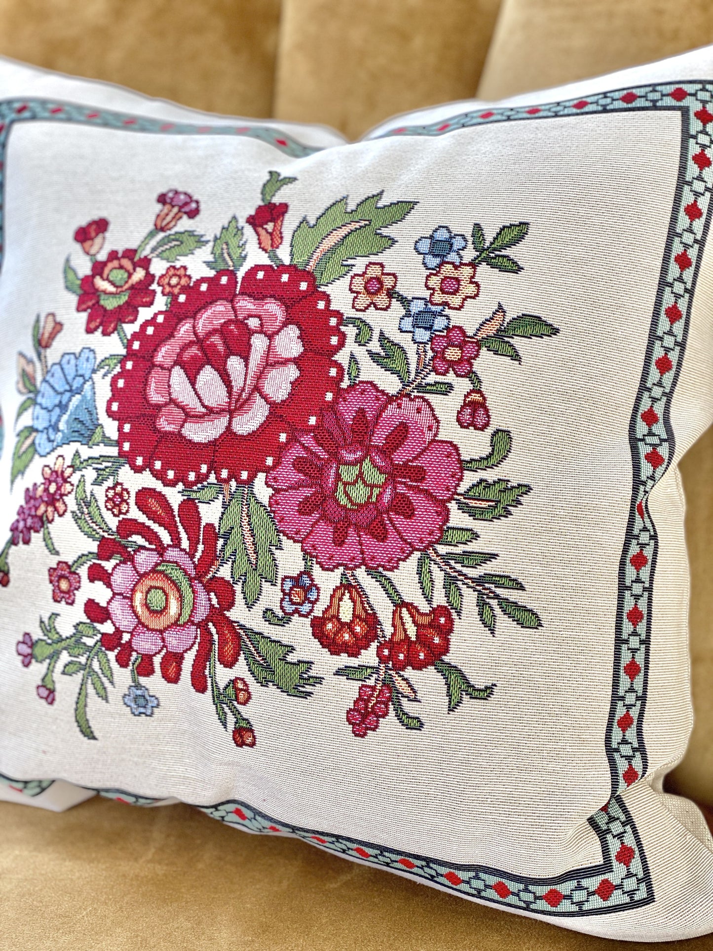 Cushion cover «Folk Floral» - Premium Tapestry - Textile4Family