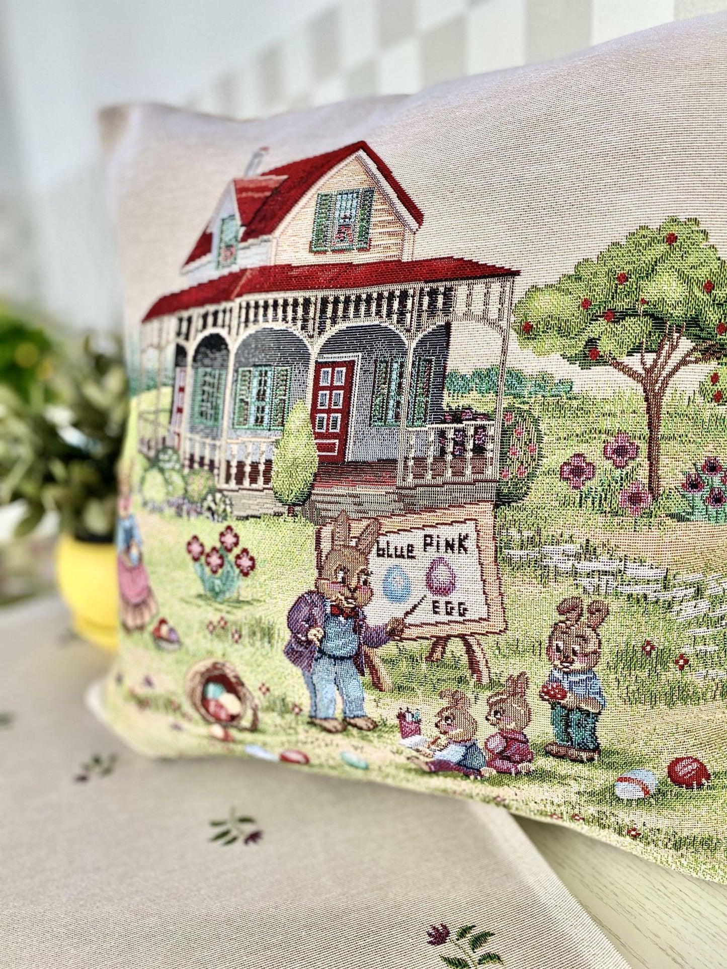 Easter tapestry cushion cover «Easter holiday»